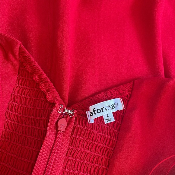 NEW Reformation Baxley Midi Dress in Cherry Red | size 4 - Picture 13 of 15